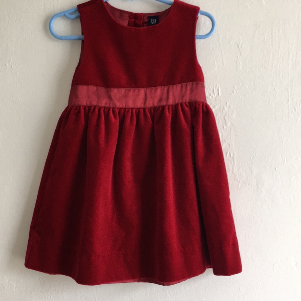 Baby Gap red velvet dress